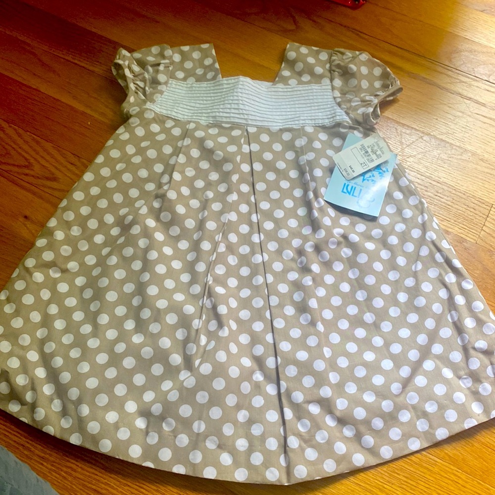 Luli & Me - Beige & Pink Polkadot Dress NWT